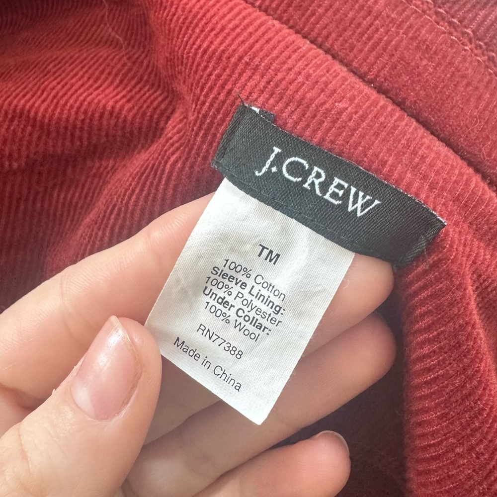 J. Crew Women's Corduroy Deep Red Blazer - Picture 3 of 7